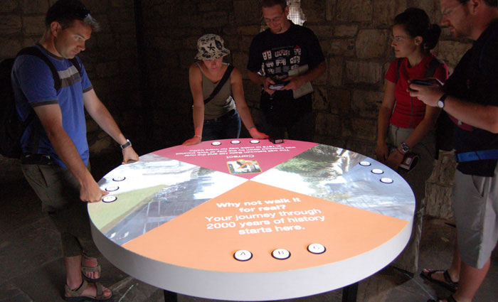 A multiplayer projection in a tower on the walls of York.